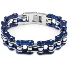 ***COI Titanium Blue Silver Bracelet With Steel Clasp(Length: 8.85 inches)-00247BB