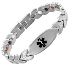 ***COI Titanium Medical Alert Bracelet With Steel Clasp(Length: 8.66 inches)-00260BB
