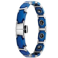***COI Titanium Blue Ceramic Bracelet With Steel Clasp(Length: 7.87 inches)-00263BB