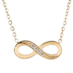 ***COI Titanium Gold Tone/Silver Infinity Necklace With Cubic Zirconia(Length:19.68 inches)-00293BB
