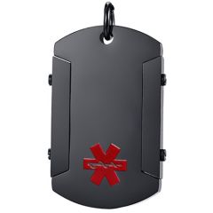 ***COI Black Titanium Medical Alert Pendant-00351BB