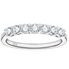 ***COI Sterling Silver 925 Seven Stones Ring With Moissanite-00369BB