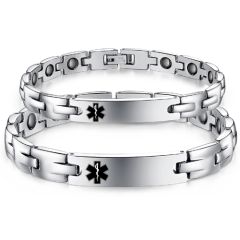 ***COI Titanium Medical Alert Bracelet With Steel Clasp(Length: 7.87 inches)-00395BB