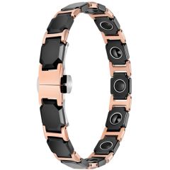 ***COI Rose Titanium Black Ceramic Bracelet With Steel Clasp(Length: 8.27 inches)-00420BB