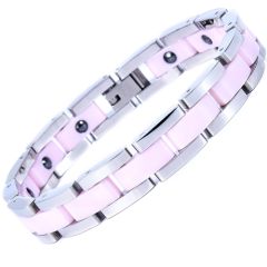 ***COI Titanium Ceramic Bracelet With Steel Clasp(Length: 8.27 inches)-00502BB