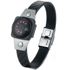 ***COI Titanium Thermometer Rubber Bracelet With Steel Clasp(Length: 8.27 inches)-00614BB