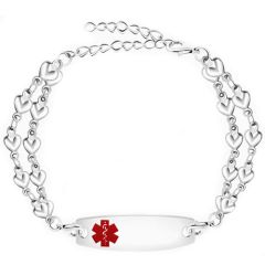 ***COI Titanium Medical Alert Bracelet With Steel Clasp(Length: 8.27 inches)-00640BB