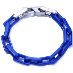 ***COI Titanium Blue Ceramic Bracelet With Steel Clasp(Length: 8.46 inches)-00754BB