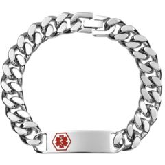 ***COI Titanium Medical Alert Bracelet With Steel Clasp(Length: 9.25 inches)-00878BB
