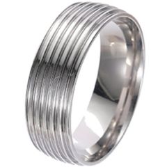 ***COI Titanium Grooves Dome Court Ring-00881BB