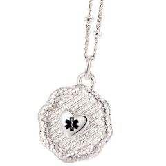 ***COI Titanium Medical Alert Heart Pendant-01094BB
