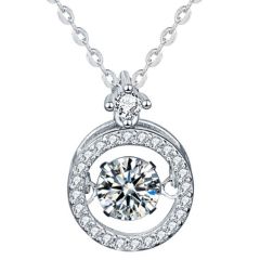 ***COI Sterling Silver 925 1 Carat Solitaire Moissanite Pendant-01104BB