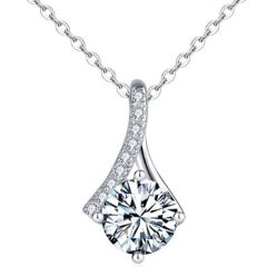 ***COI Sterling Silver 925 1 Carat Solitaire Moissanite Pendant-01108BB