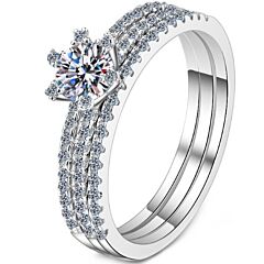 ***COI Sterling Silver 925 1 Carat Moissanite Solitaire Ring-01118BB