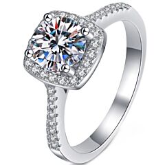 ***COI Sterling Silver 925 1 Carat Moissanite Solitaire Ring-01124BB