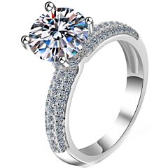 ***COI Sterling Silver 925 2 Carat Moissanite Solitaire Ring-01125BB