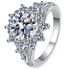 ***COI Sterling Silver 925 3 Carat Moissanite Solitaire Ring-01130BB