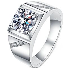 ***COI Sterling Silver 925 1 Carat Moissanite Solitaire Ring-01134BB