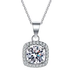 ***COI Sterling Silver 925 1 Carat Moissanite Solitaire Pendant-01141BB