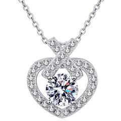 ***COI Sterling Silver 925 1 Carat Moissanite Solitaire Pendant-01144BB
