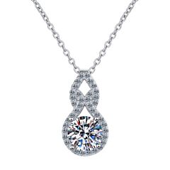 ***COI Sterling Silver 925 1 Carat Moissanite Solitaire Pendant-01146BB