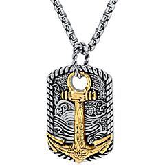 ***COI Titanium Black/Gold Tone/Silver/Gold Tone Silver Anchor Tag Pendant-01153BB