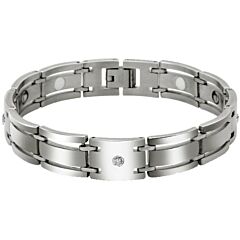 ***COI Titanium Cubic Zirconia Bracelet With Steel Clasp(Length: 7.87 inches)-01158BB