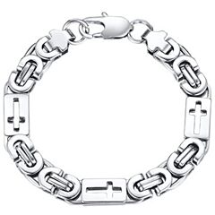 ***COI Titanium Cross Bracelet With Steel Clasp(Length: 7.48 inches)-01166BB