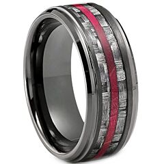 ***COI Black Titanium Carbon Fiber Step Edges Ring-01167BB