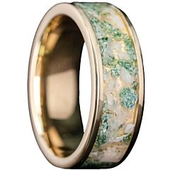 ***COI Gold Tone Titanium Crushed Opal Ring-01168BB