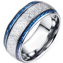 ***COI Titanium Dome Court Ring With Meteorite & Carbon Fiber-01217BB