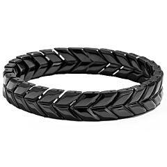 ***COI Titanium Black/Gold Tone/Silver Bracelet With Steel Clasp(Length: 8.27 inches)-01221BB
