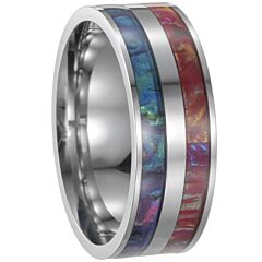 ***COI Titanium Abalone Shell Ring-01249BB