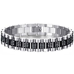 ***COI Titanium Blue/Gold Tone Silver/Black Silver Cubic Zirconia Bracelet With Steel Clasp(Length: 8.27 inches)-01264BB