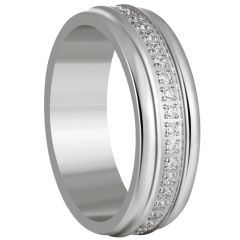 ***COI Titanium Gold Tone/Silver Ring With CNC Cubic Zirconia-01268BB