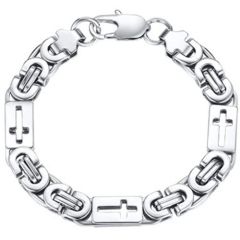 ***COI Titanium Cross Bracelet With Steel Clasp(Length: 8.66 inches)-01294BB