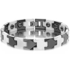 ***COI Titanium Ceramic Bracelet With Steel Clasp(Length: 8.27 inches)-01334BB