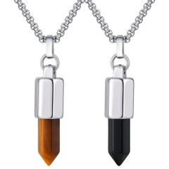 ***COI Titanium Pendant With Tiger Eye/Black Onyx-01386BB
