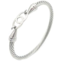 ***COI Titanium Gold Tone/Silver Infinity Bracelet With Steel Clasp(Length: 7.87 inches)-01487BB