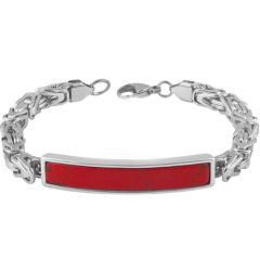 ***COI Titanium Red Turquoise/Tiger Eye Bracelet With Steel Clasp(Length: 8.66 inches)-01510BB