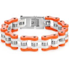 ***COI Titanium Black/Silver Ceramic Bracelet With Steel Clasp(Length: 8.66 inches)-01522BB