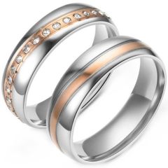 ***COI Titanium Rose Silver Ring With/Without Cubic Zirconia-01584BB