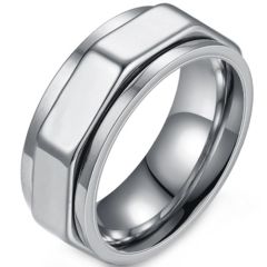 ***COI Titanium Black/Gold Tone/Silver Rotating Ring-01619BB