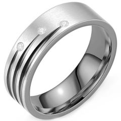 ***COI Titanium Black/Gold Tone Silver Ring With Cubic Zirconia-01622BB