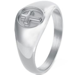 ***COI Titanium Black/Gold Tone/Silver Cross Ring-01624BB