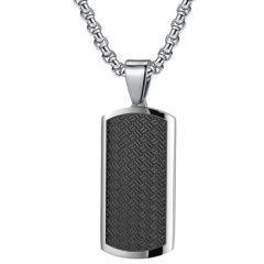 ***COI Titanium Black/Gold Tone Silver Tag Pendant-01628BB