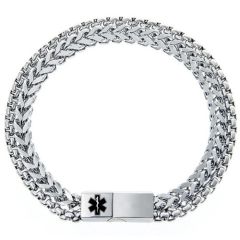 ***COI Titanium Medical Alert Bracelet With Steel Clasp(Length: 8.27 inches)-01650BB