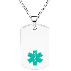 ***COI Titanium Black/Gold Tone/Silver Medical Alert Custom Engraving Pendant-01661BB