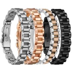 ***COI Titanium Black/Rose/Silver Bracelet With Steel Clasp(Length: 8.27 inches)-01687BB