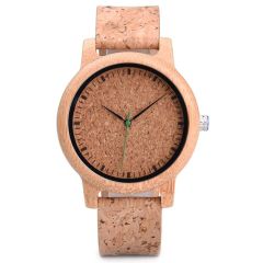 COI Titanium Koa Wood Genuine Leather Watch With Steel Clasp(Length: 8.27 inches)-01808BB